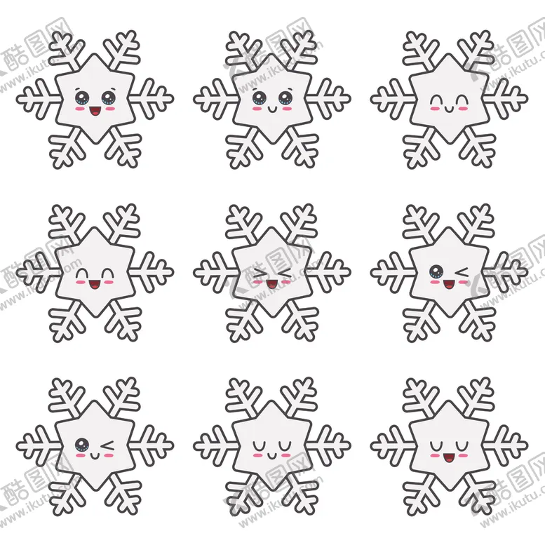编号：23313904270825272722【酷图网】源文件下载-卡通雪花表情