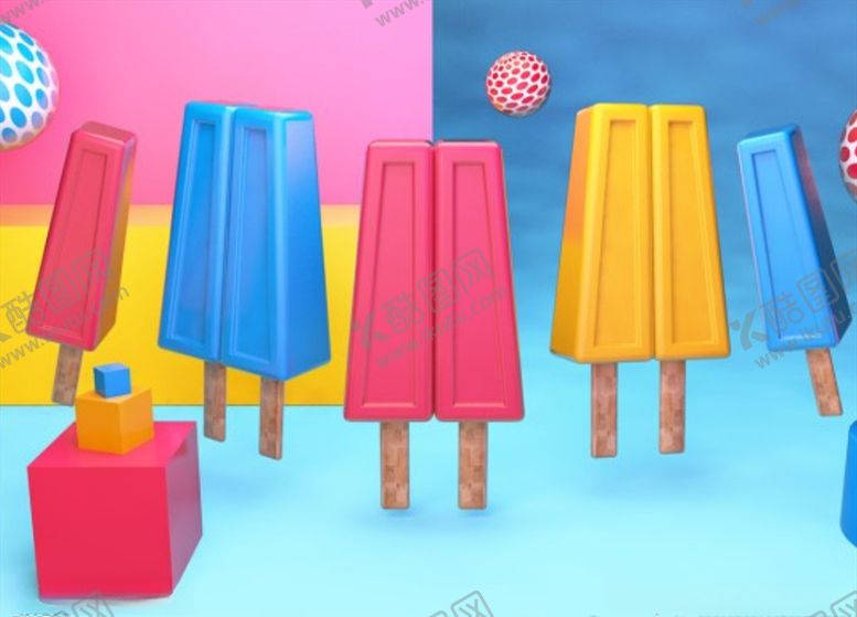 编号：66022809280311555413【酷图网】源文件下载-C4D模型风格电商立体场景