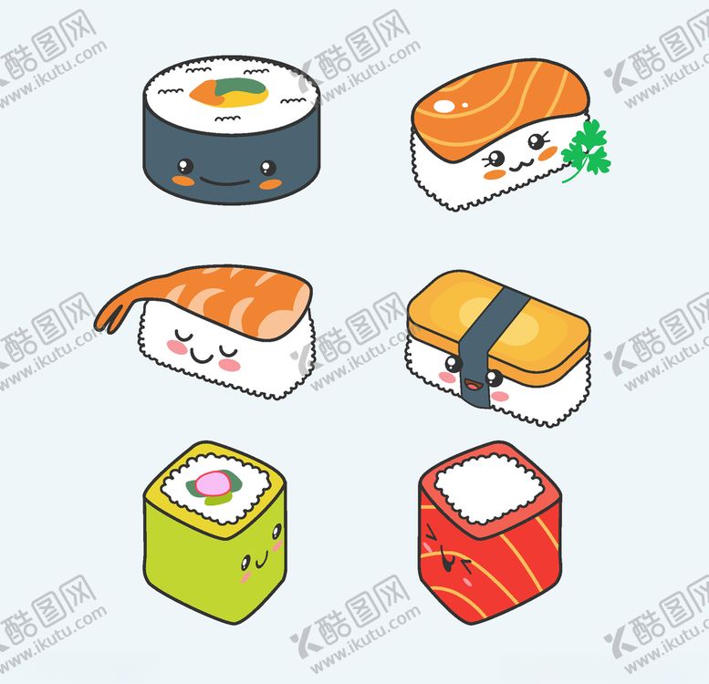 编号：40500207030906189807【酷图网】源文件下载-可爱寿司