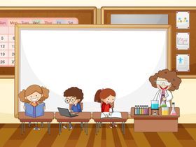 卡通儿童小学生快乐女孩手绘