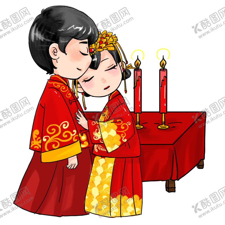 编号：55157504242205593661【酷图网】源文件下载-卡通新郎新娘PNG免扣素材