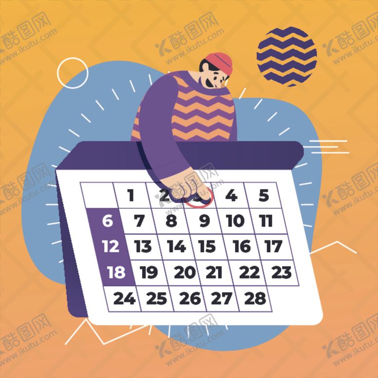 编号：33300910101637593262【酷图网】源文件下载-创意日历计划插画设计