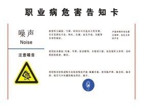 职业病危害告知卡