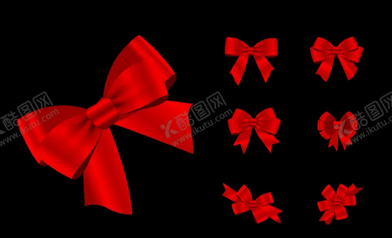 编号：30839809111812295406【酷图网】源文件下载-红色蝴蝶结装饰高品质AI矢量