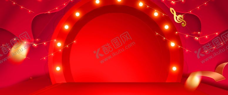 编号：92698710080434585415【酷图网】源文件下载-红色年会背景