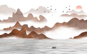 山水画水墨山水画意境山水画