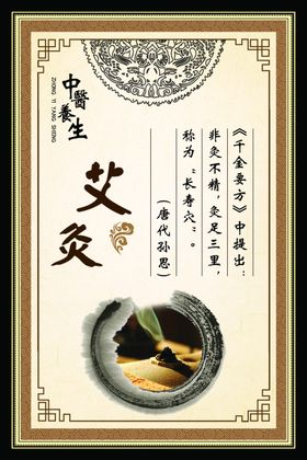 艾灸传统中医宣传海报素材