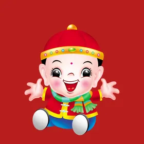 新春新年人物娃娃娃娃