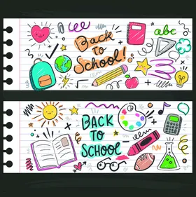 开学主题手绘装饰插画
