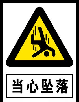 当心坠落公共标识警告标志禁止标识