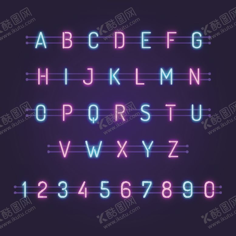 编号：89504810170609062082【酷图网】源文件下载-发光字母