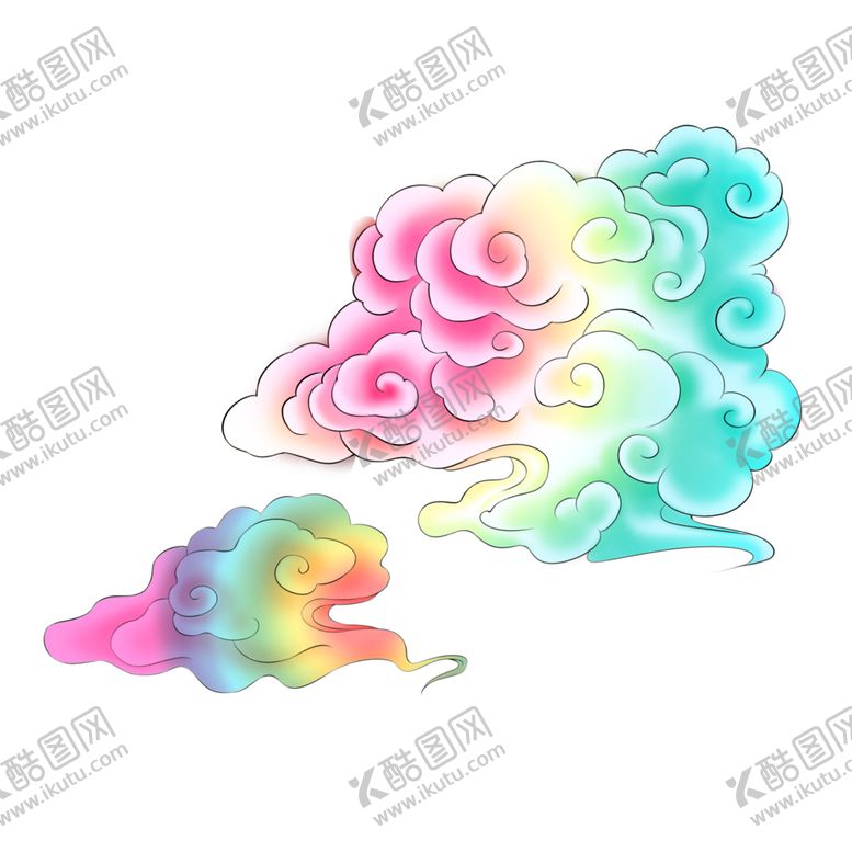 编号：39267105151015081851【酷图网】源文件下载-彩色祥云元素