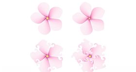手绘渐变花朵花瓣
