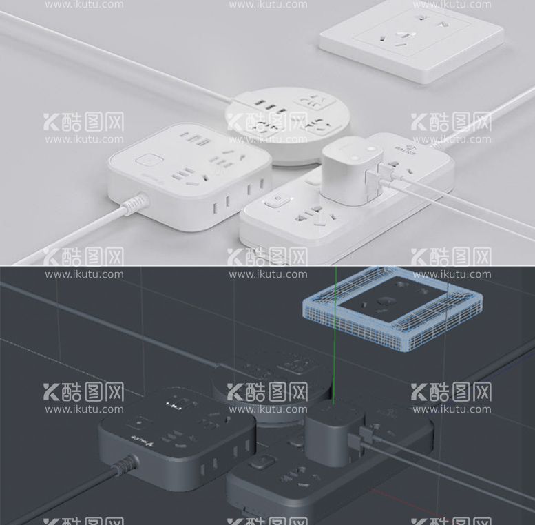 编号：83923010162212178941【酷图网】源文件下载-C4D模型插座