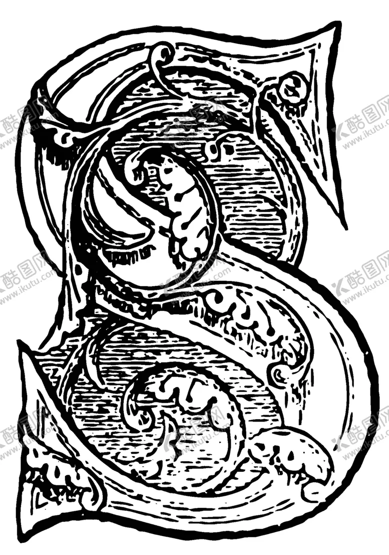 编号：65936609121736507062【酷图网】源文件下载-矢量英文复古装饰字母素材