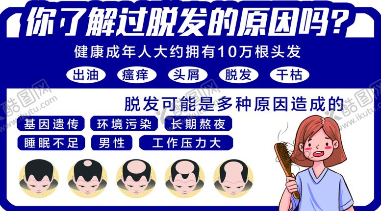 编号：54884604041222097864【酷图网】源文件下载-脱发的原因