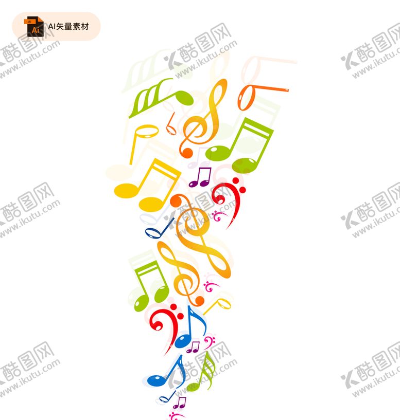 编号：39702809271148261235【酷图网】源文件下载-彩色音符矢量素材