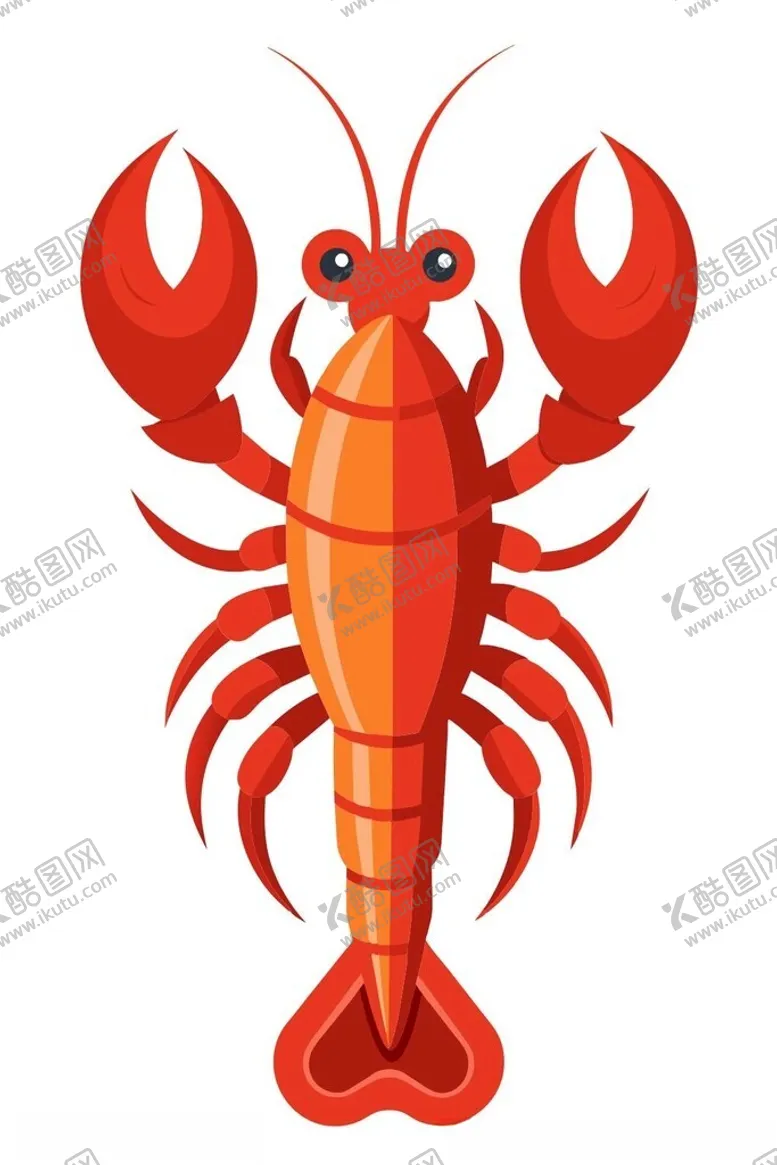 龙虾矢量插图图标素材