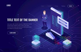 矢量图3d云主机高科技下载