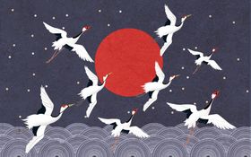 仙鹤海报背景图片