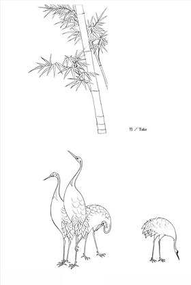线描竹子