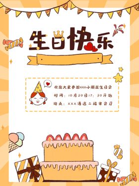 生日快乐蛋糕促销海报