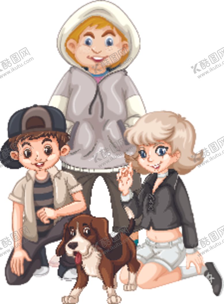 编号：33274509281627419790【酷图网】源文件下载-卡通青少年