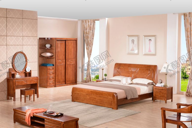 编号：12213609112029598408【酷图网】源文件下载-实木床