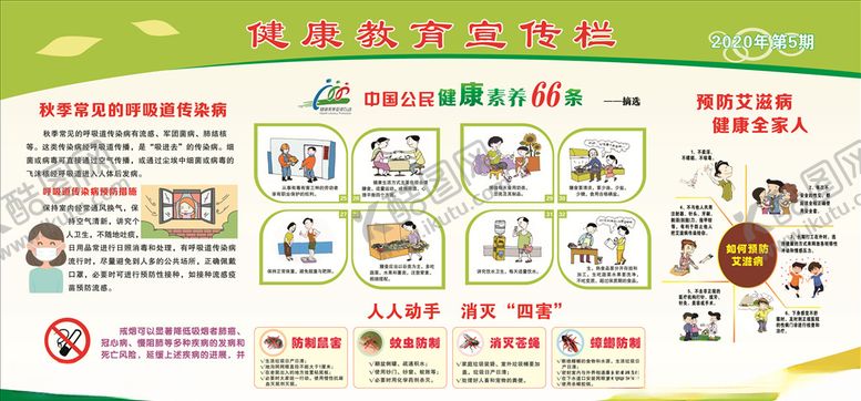 编号：72299509292328499782【酷图网】源文件下载-健康教育宣传栏第5期