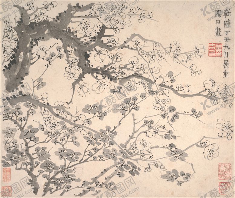 编号：68429410270841219295【酷图网】源文件下载-梅花图国画图案