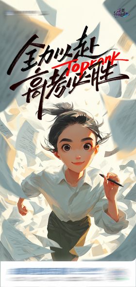 高考全力以赴高考必胜创意海报