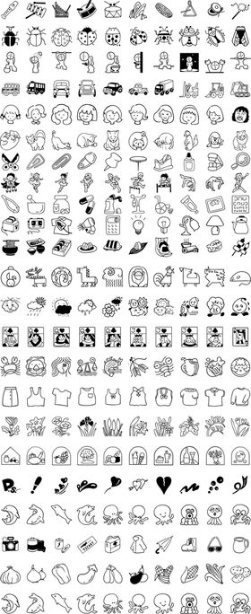 小图标动物字体生活蔬菜