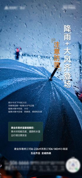 地产天气提醒海报