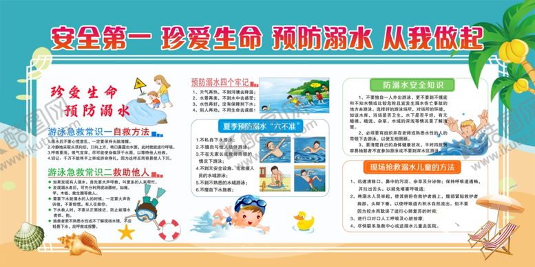 编号：83931505241622529523【酷图网】源文件下载-预防溺水展板