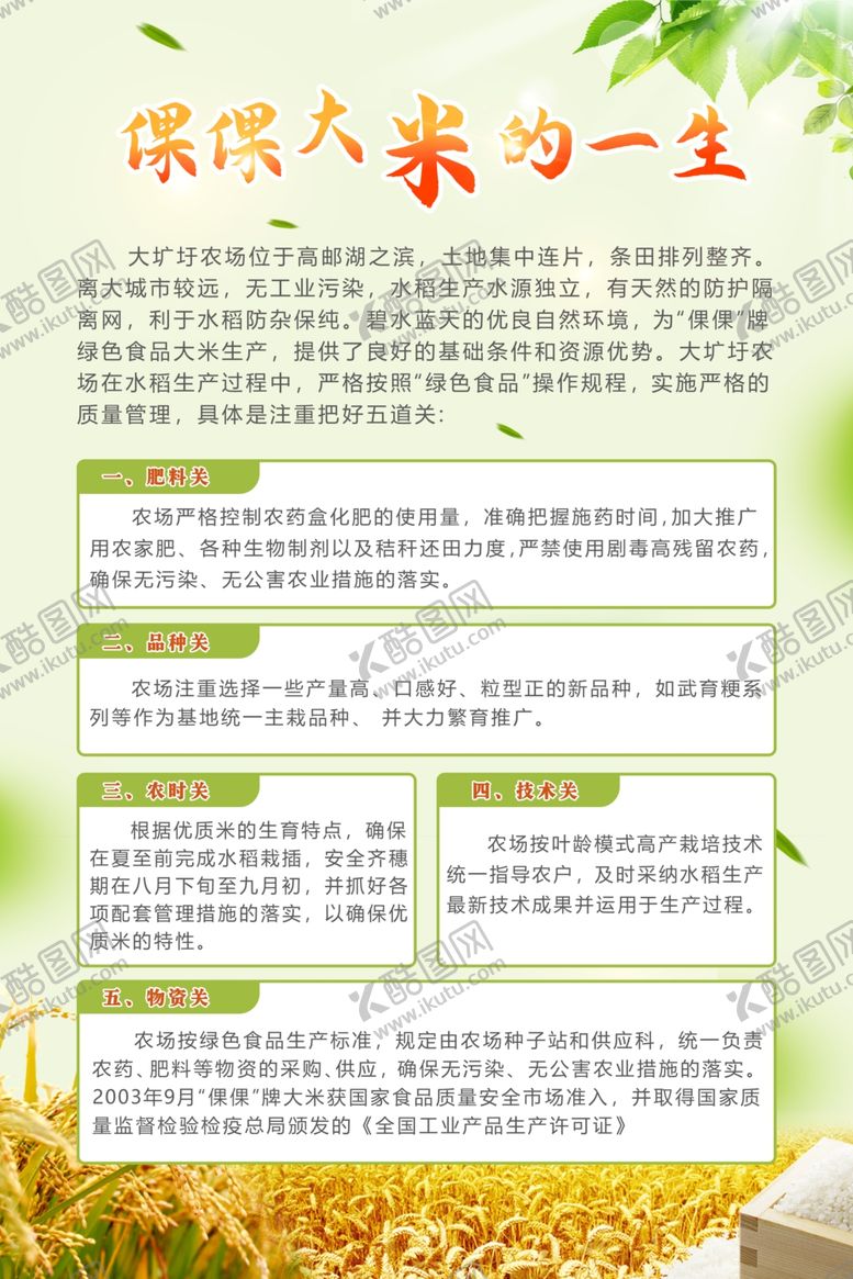 编号：97651705150406511054【酷图网】源文件下载-大米的一生简介