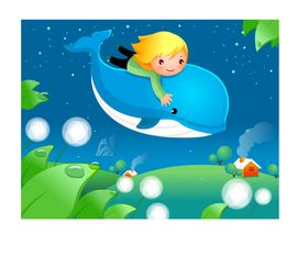 儿童插画公园卡通卡通人物家装壁纸