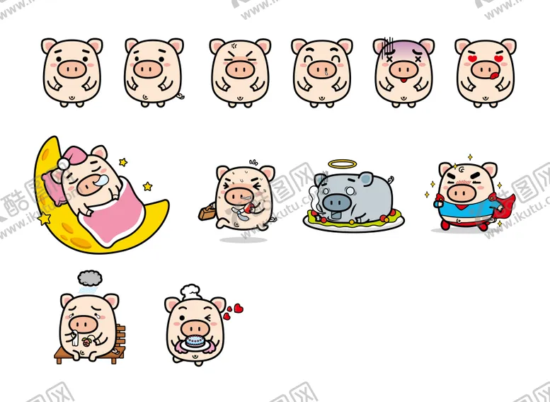 编号：72466804191457121027【酷图网】源文件下载-猪猪IP卡通形象设计