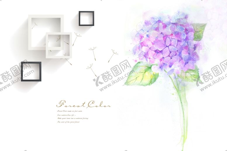 编号：84520310100427025613【酷图网】源文件下载-蒲公英花卉背景墙