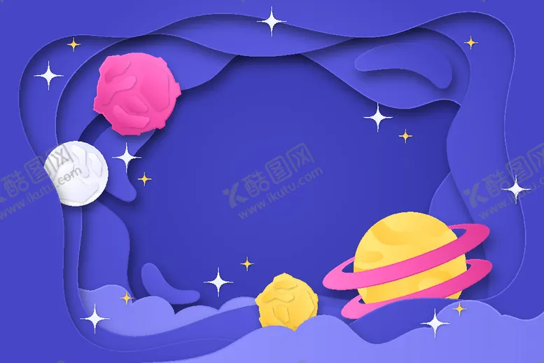 编号：57710612101324047467【酷图网】源文件下载-剪纸风宇宙
