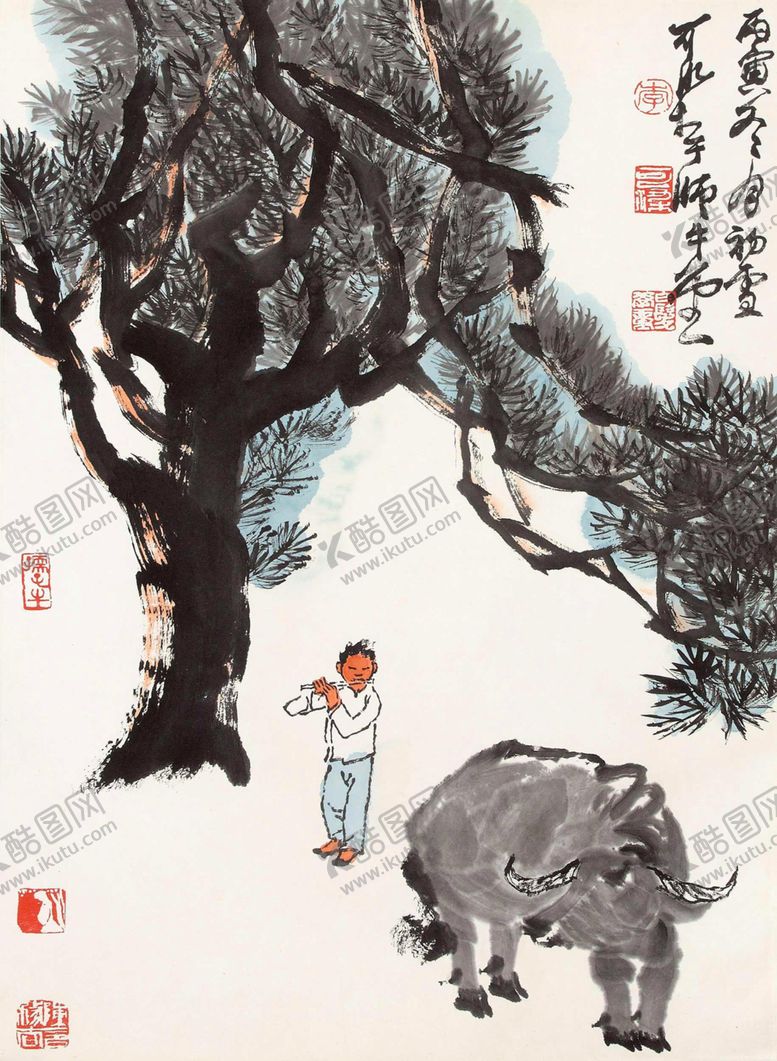 编号：94576709090412015799【酷图网】源文件下载-李可染牧牛图