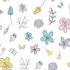 手绘多彩花卉图案背景