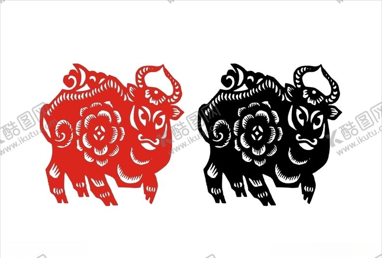 编号：15004410291059556349【酷图网】源文件下载-牛剪纸