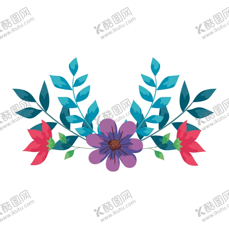 编号：12795904061945466443【酷图网】源文件下载-矢量手绘花朵