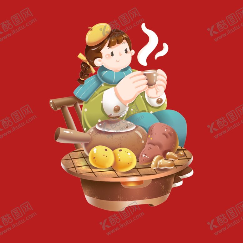编号：93929301170444075419【酷图网】源文件下载-手绘冬季人物