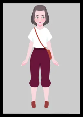手绘女孩女人美优雅漂亮