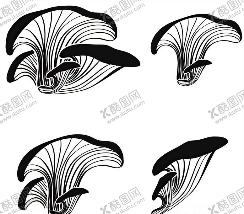 编号：39643909222311288802【酷图网】源文件下载-蘑菇灵芝矢量剪影