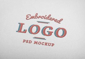 衣服logo贴图刺绣效果样机图