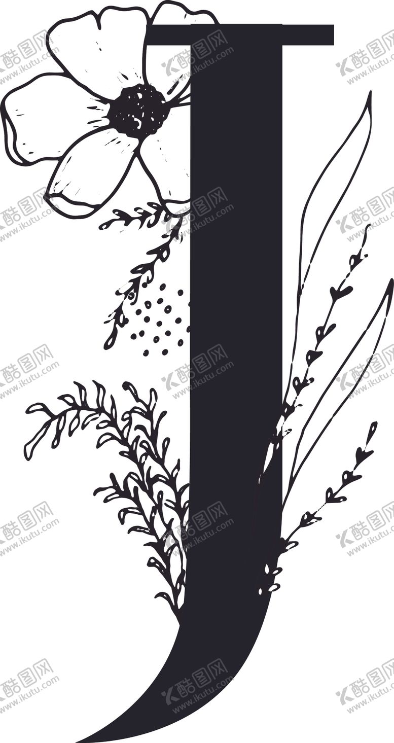 编号：54569909082355026755【酷图网】源文件下载-手绘花纹字母