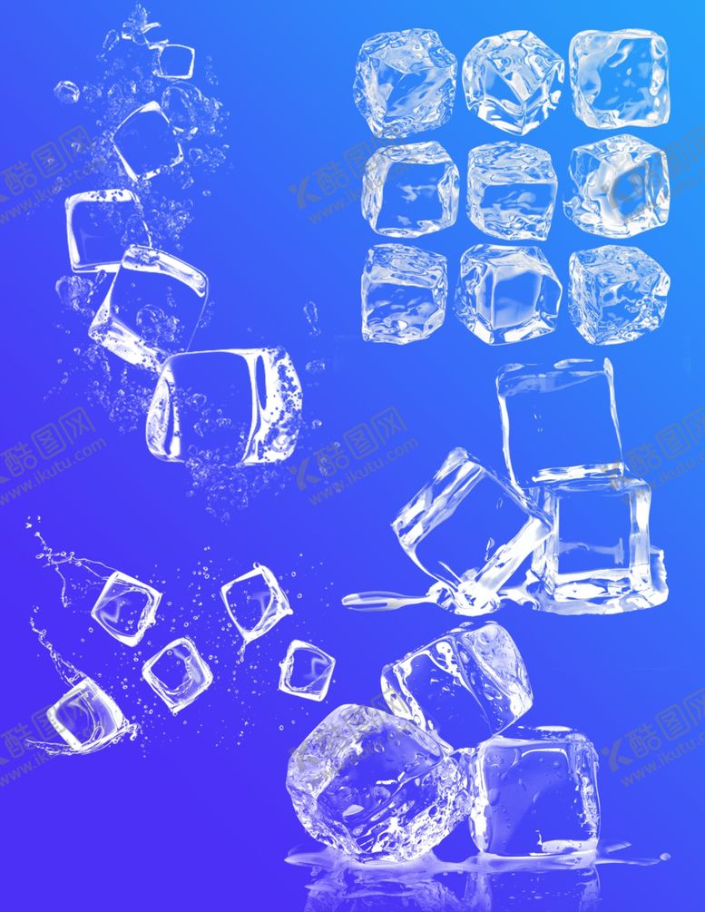 编号：33226910040816521442【酷图网】源文件下载-透明冰块合集免抠