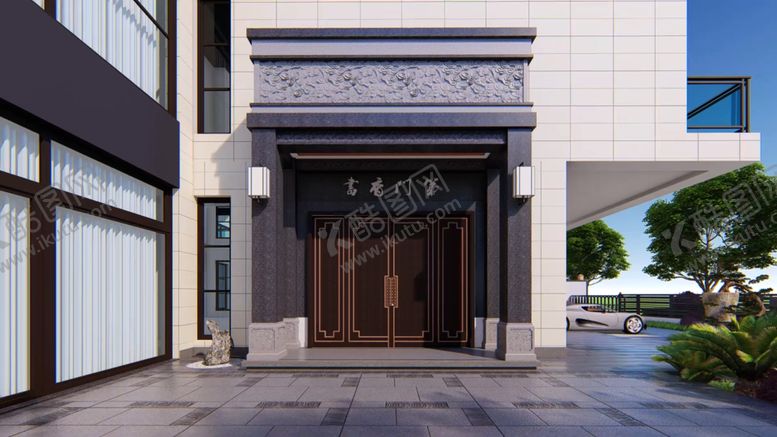 编号：48840411010434377974【酷图网】源文件下载-别墅门头